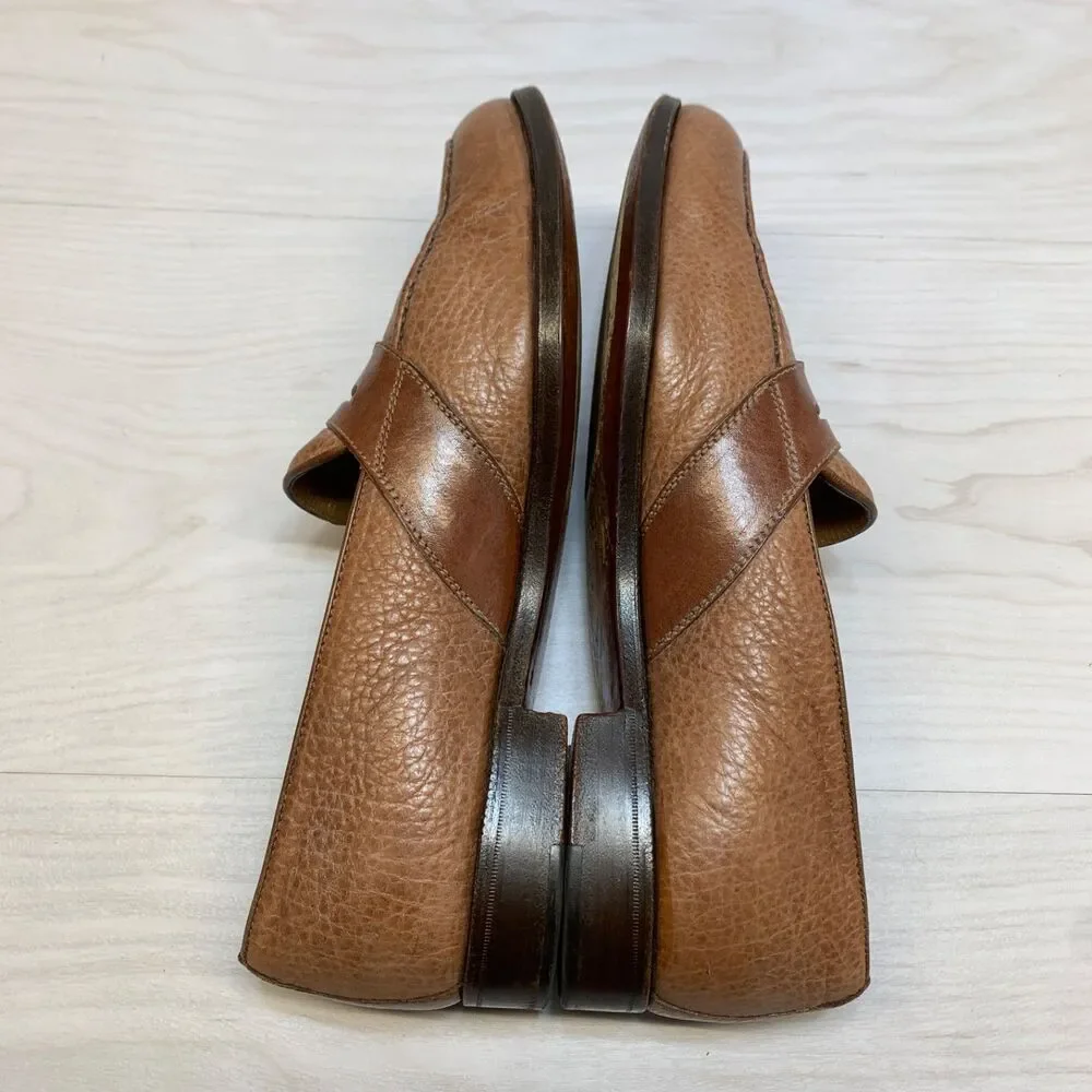 Gravati Penny Loafer Mens Sz 8.5 Brown Leather Dress Shoes Handmade Italy Formal